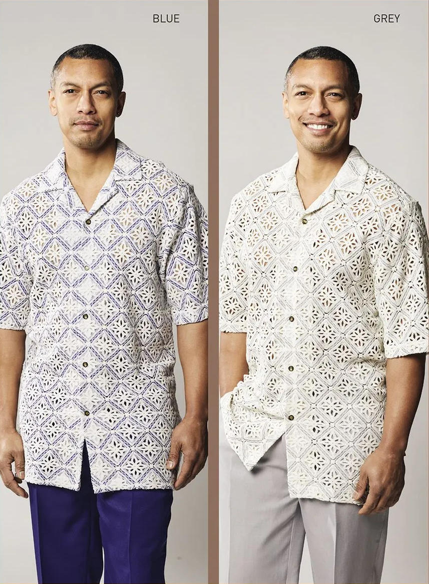 Silversilk - Men's Crochet Woven Shirt