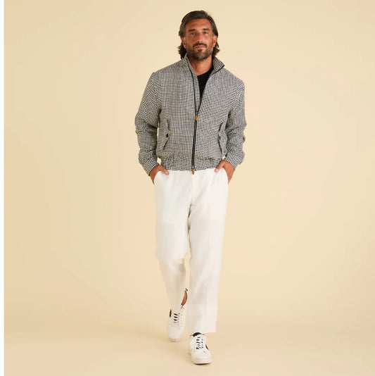Inserch - Men's Linen Houndstooth Jacket