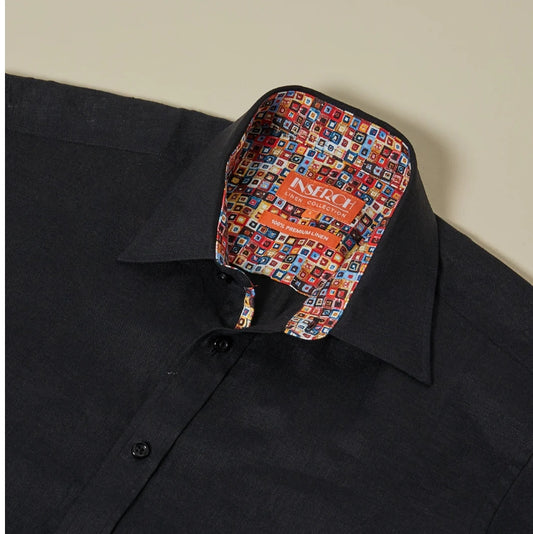 Inserch - Men's Short Sleeve Linen Shirt — Neutral Colors