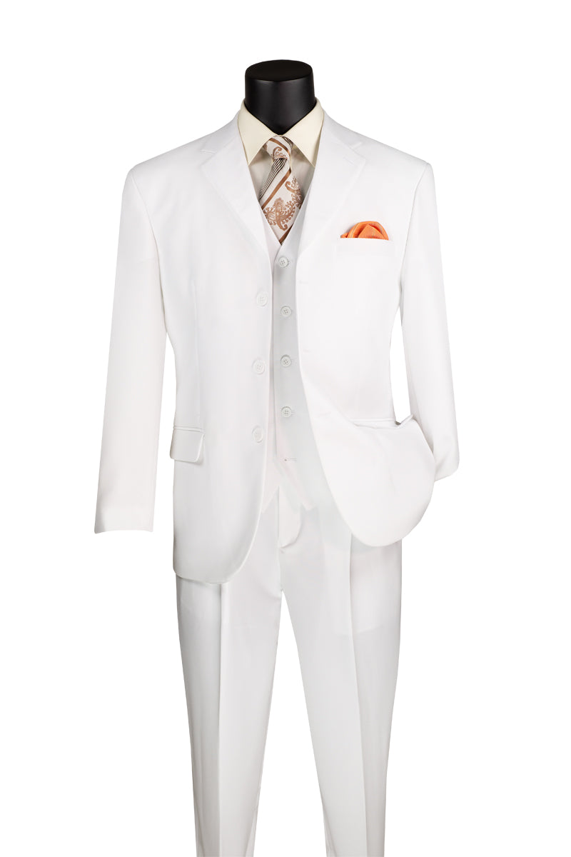 Vinci - Men's Regular Fit 3 Buttons 3 Pcs Vested Suit