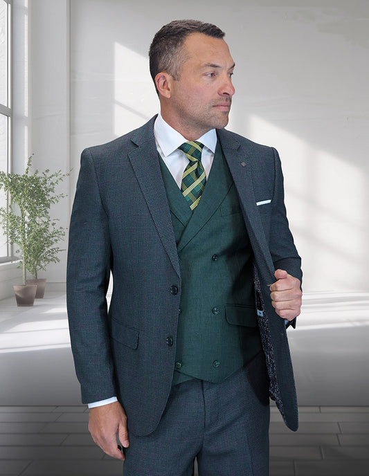 Statement - Men's Tailored Fit 3Pc Suit Hunter