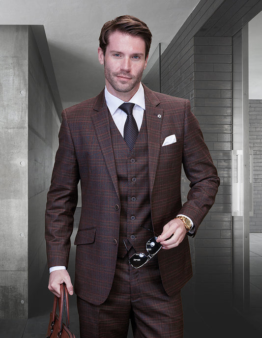 Statement - Tailored Fit 3Pc Suit Satori Copper