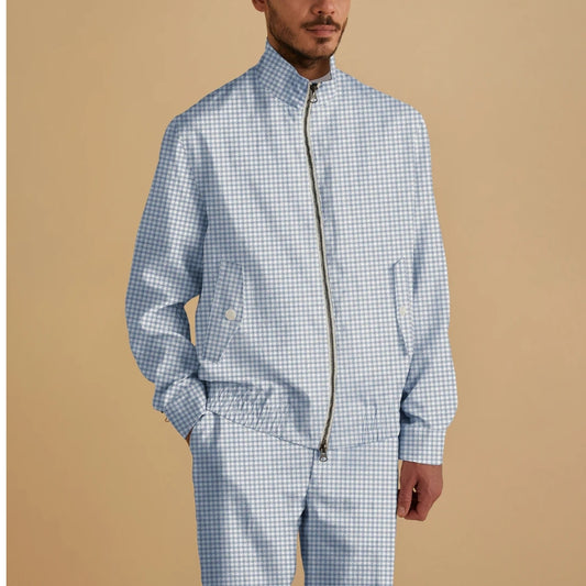 Inserch - Men's Linen Houndstooth Jacket