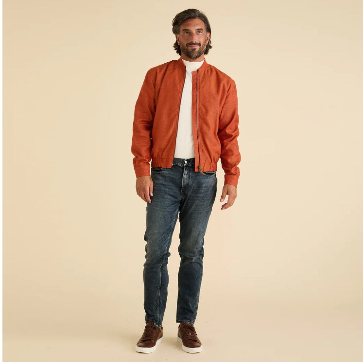 Inserch - Men's Linen Bomber Jacket