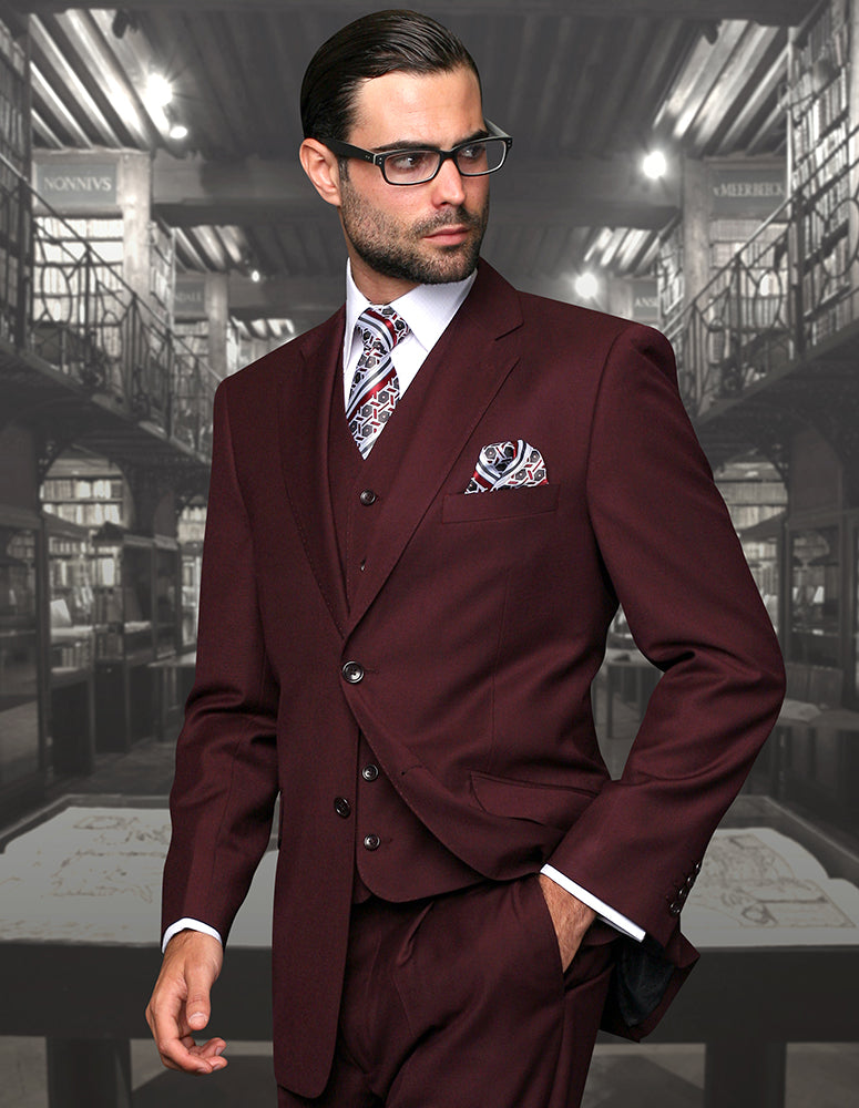 Statement - Men's Regular Fit 3Pc Suit Pleated Pants