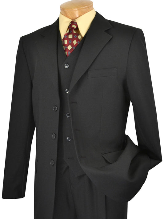 Vinci - Men's Regular Fit 3 Buttons 3 Pcs Vested Suit