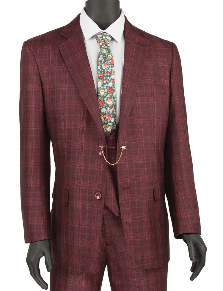 Vinci - Men's Classic Single Breasted 3 Pieces Suits