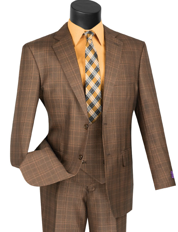 Vinci - Men's Classic Single Breasted 3 Pieces Suits