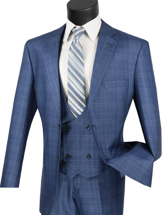 Vinci - Men's Classic Single Breasted 3 Pieces Suits